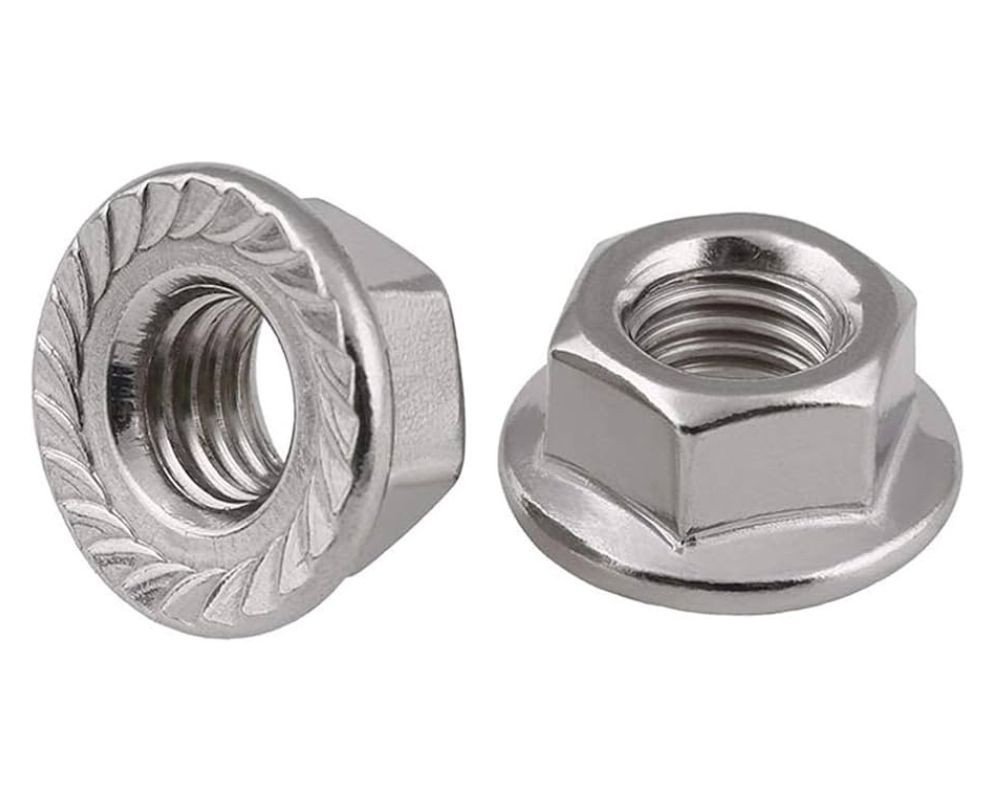 Flange serrated nut